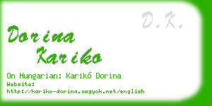 dorina kariko business card