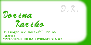 dorina kariko business card